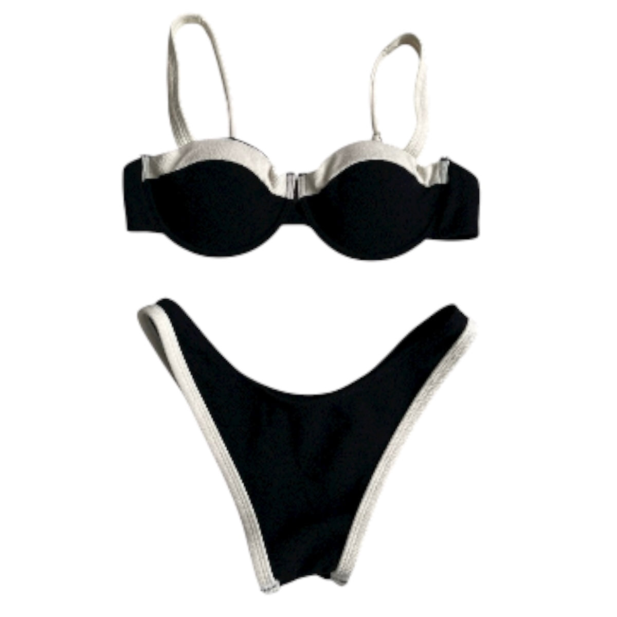Bikini negro y blanco - Talla L