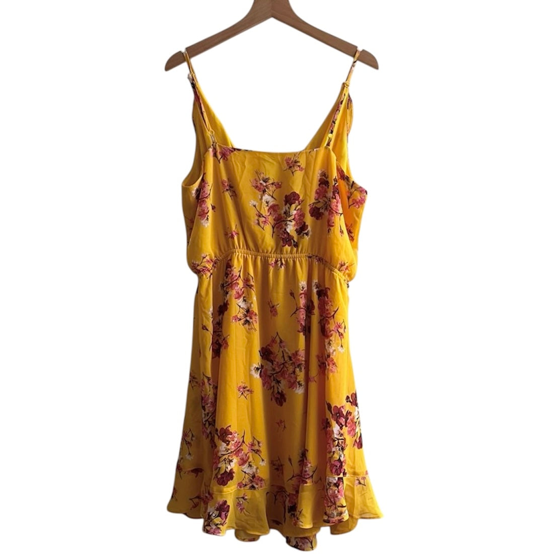 Vestido tieas corto amarillo flores H&M - Talla L