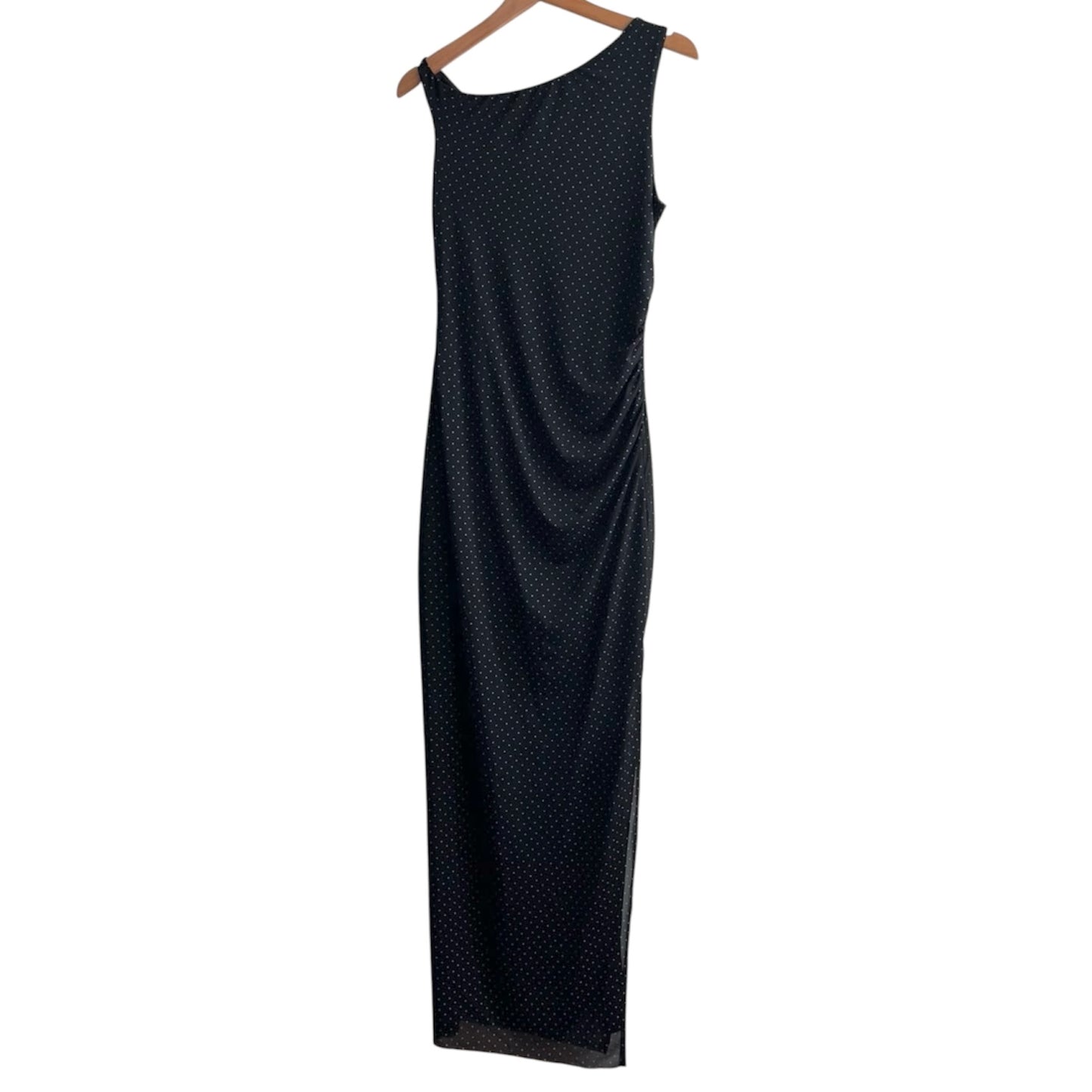 Vestido largo negro polka dots Stradivarius- Talla S