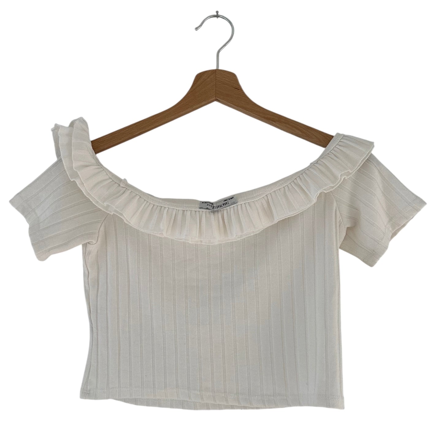 Top manga corta blanco Zara - Talla S