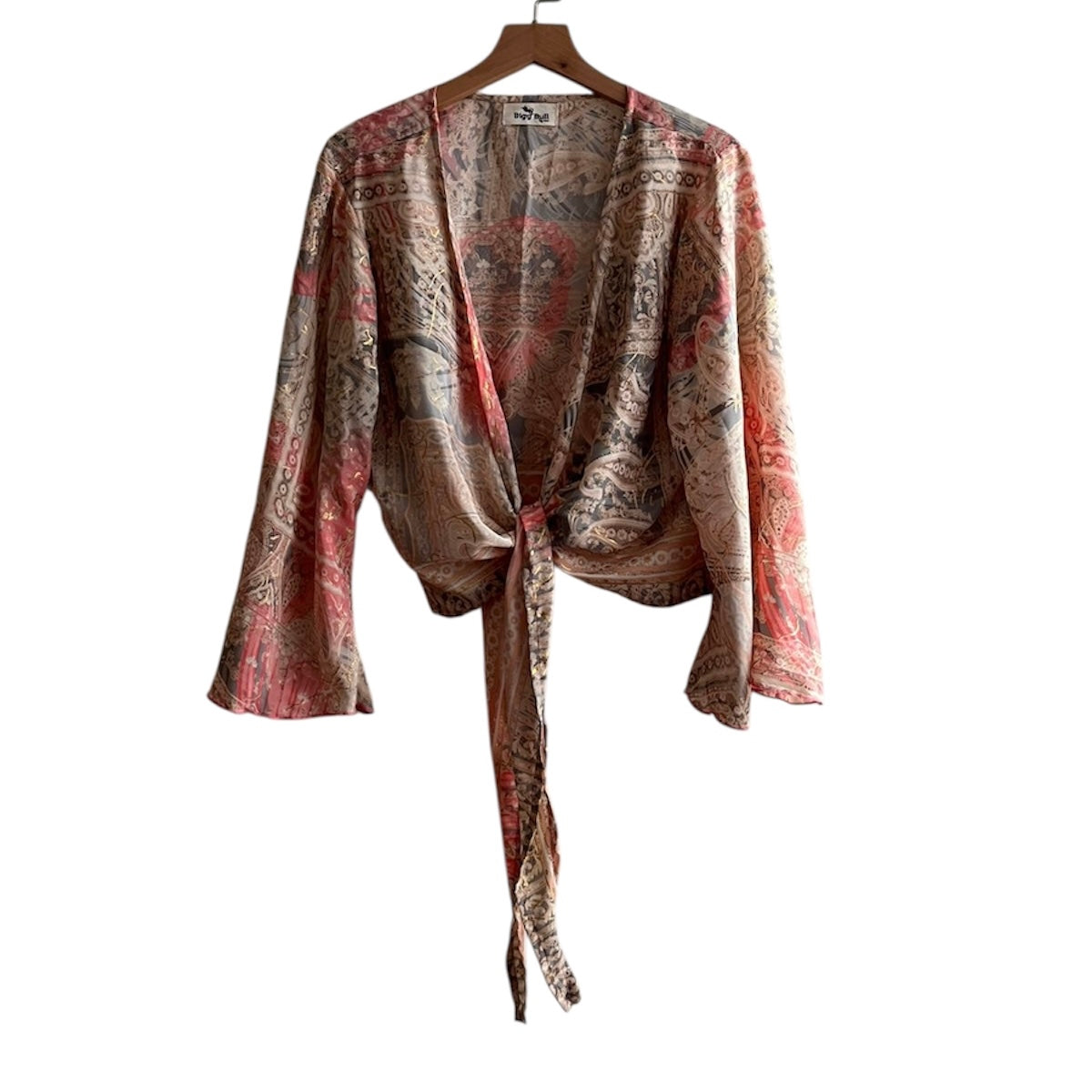 Blusa estampada para amarrar - Talla M