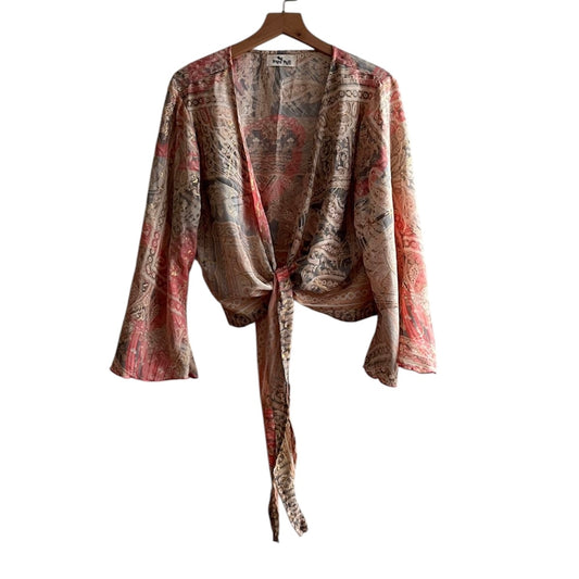 Blusa estampada para amarrar - Talla M