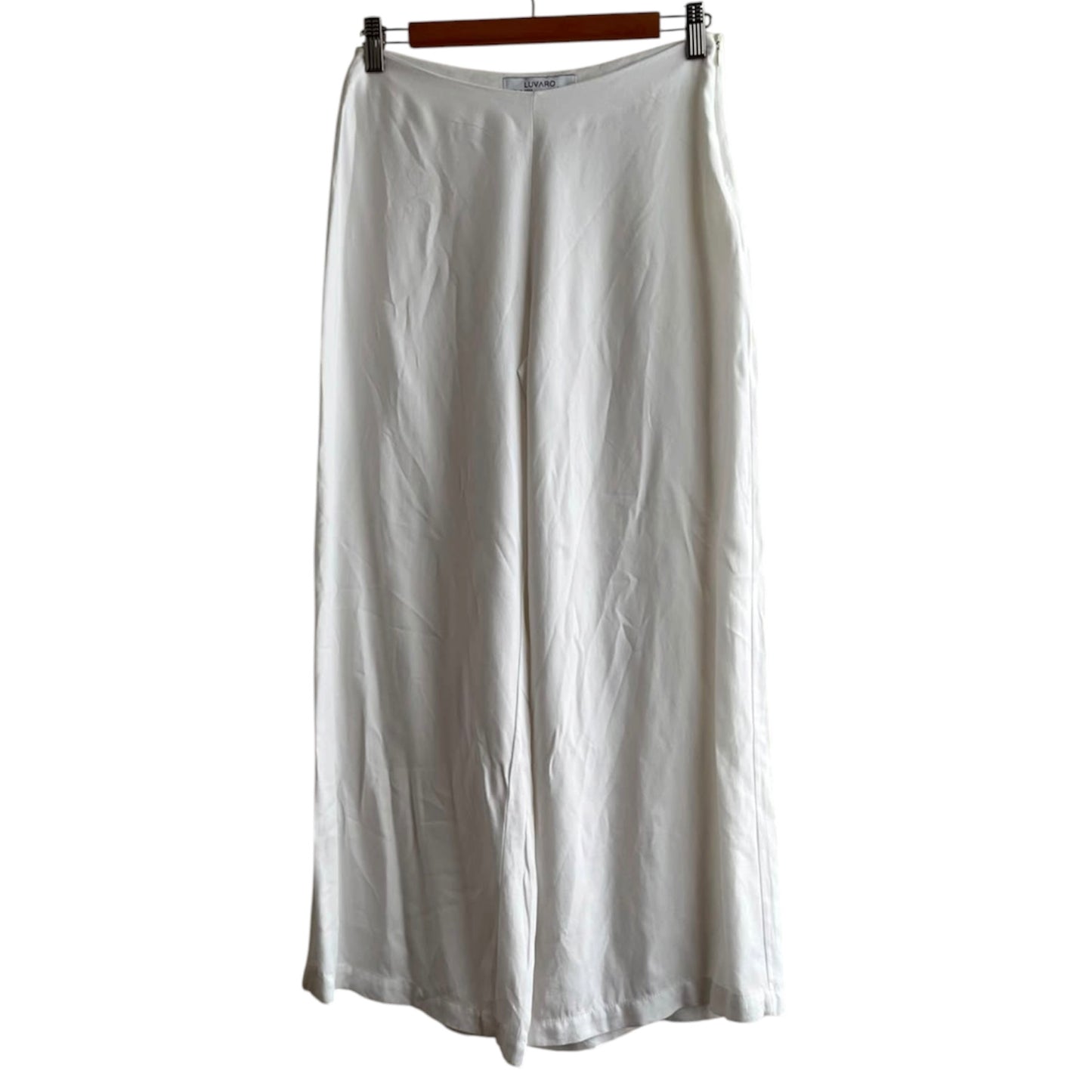 Pantalón blanco suelto palazo Luvaro - Talla S