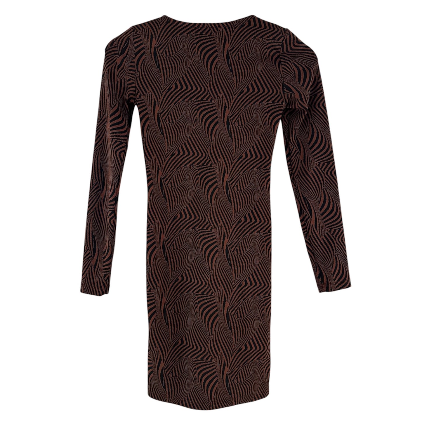 Vestido marrón animal print manga larga Zara - Talla S