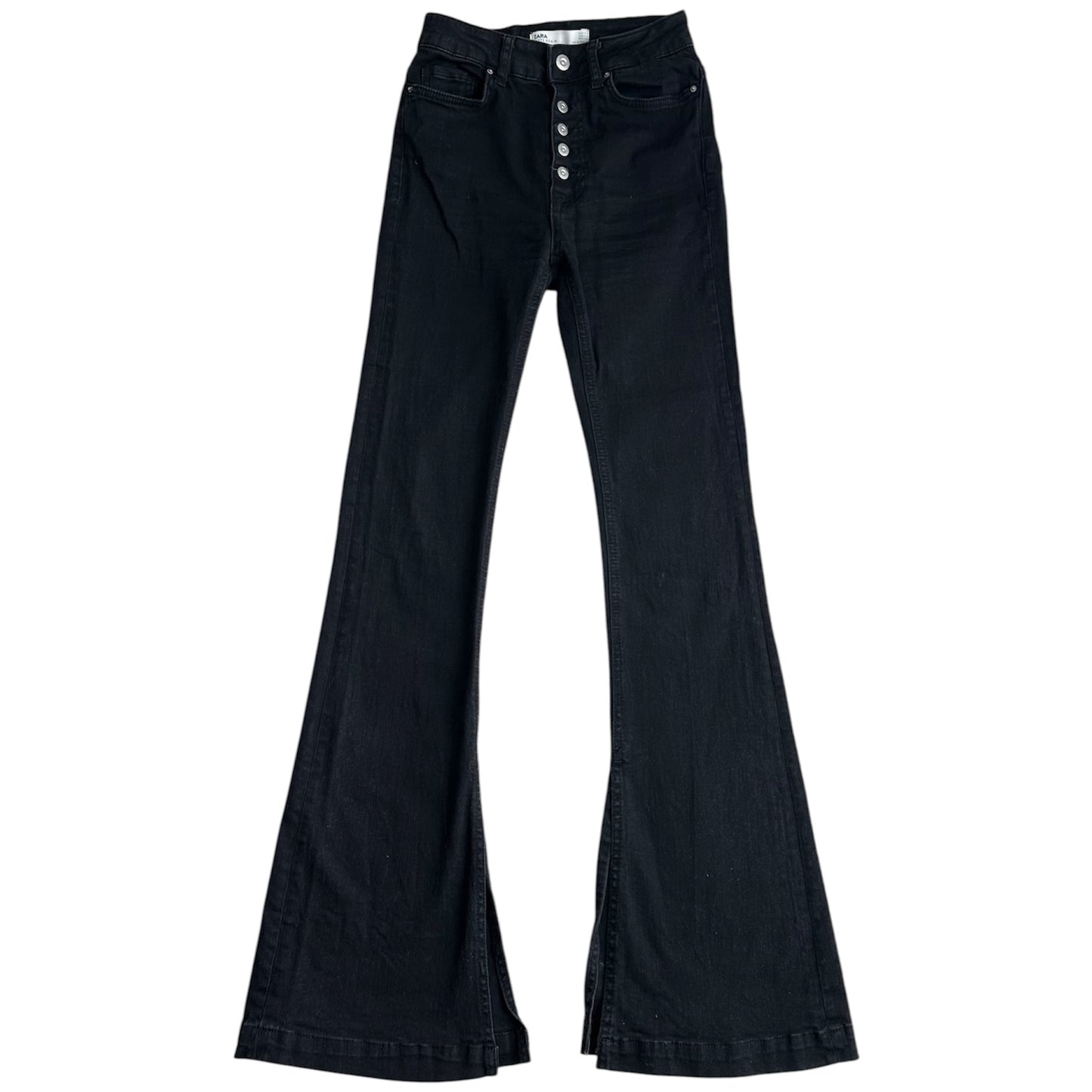 Jeans negros flare high waist Zara - Talla 24