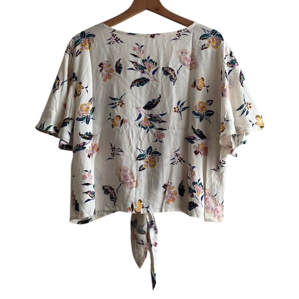 Blusa blanca flores - Talla L