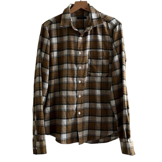 Camisa cuadros marrón - Talla S