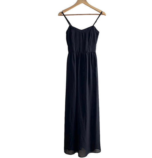 Vestido negro largo tiras 1550 - Talla S