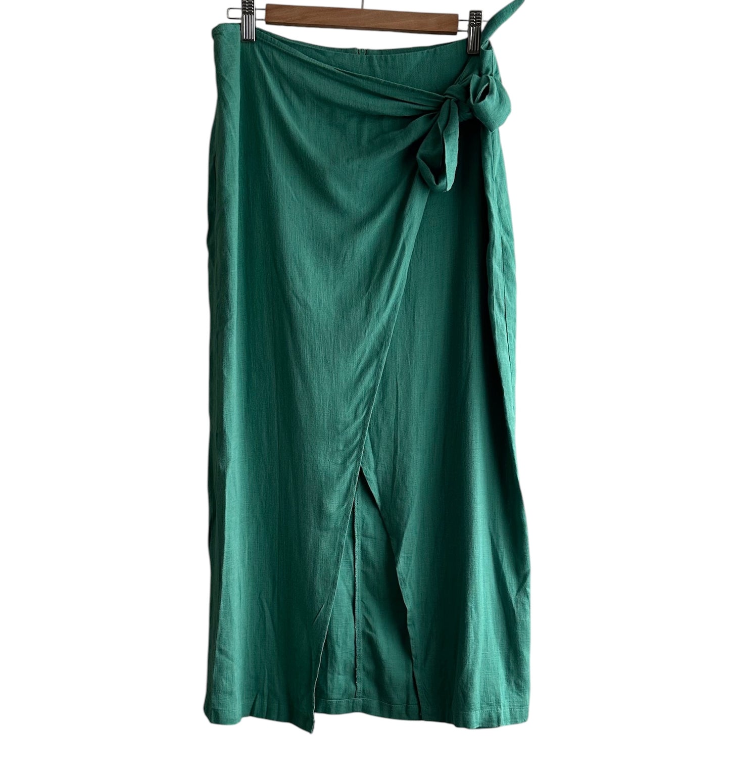 Falda verde midi Basement - Talla M