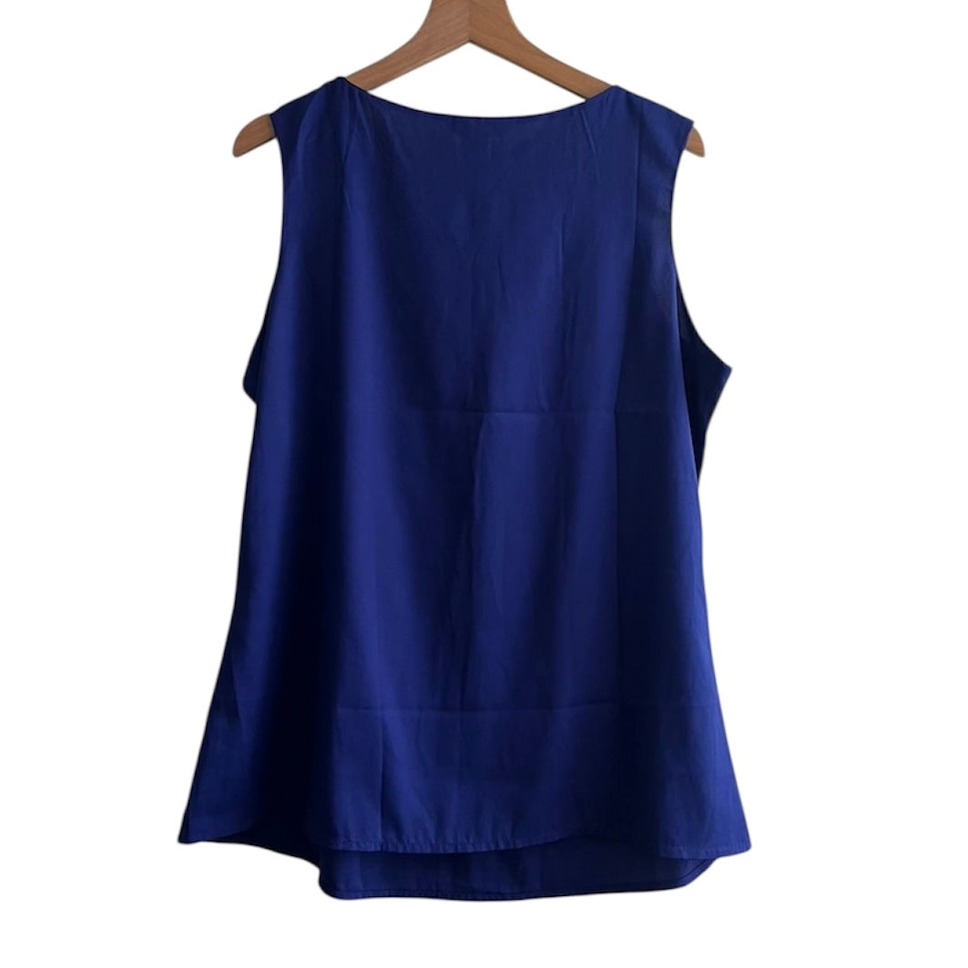 Blusa azul oscuro de gasa Banana Republic - Talla L
