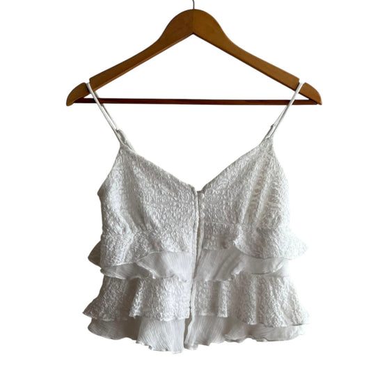 Blusa tiras blancas volantes - Talla XS
