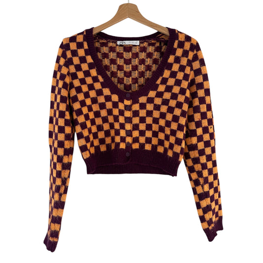 Chompa corta naranja y morado Zara - Talla S