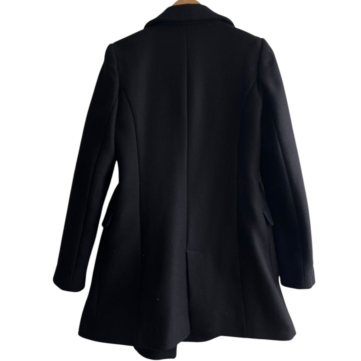 Abrigo negro con cierre y bolsillos Zara - Talla S