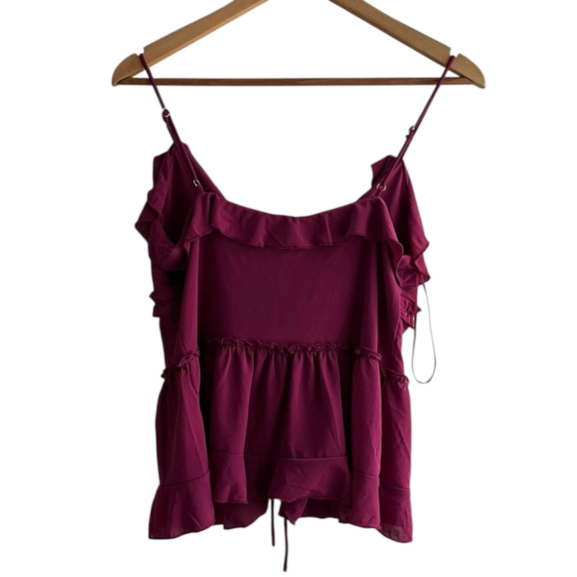 Blusa volantes burgundy con etiqueta Sybilla - Talla S