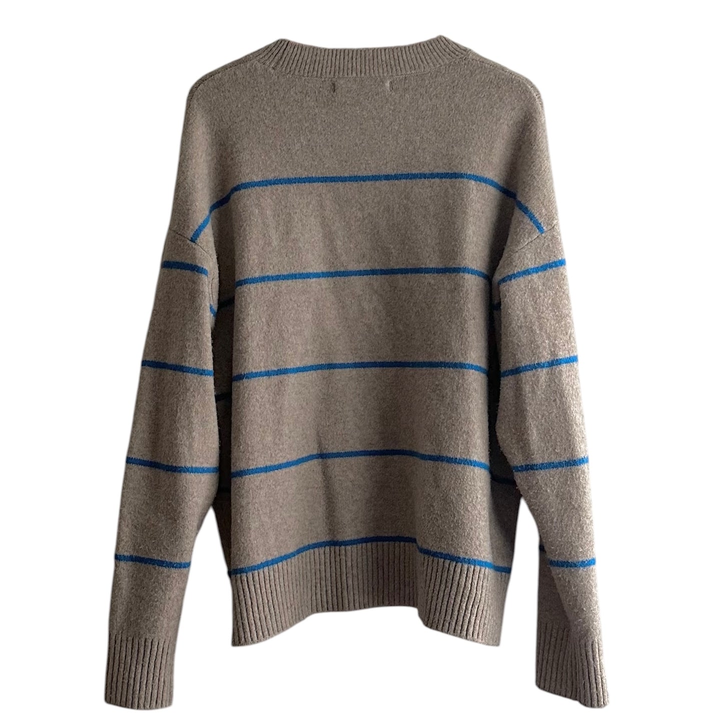 Chompa beige rayas azules Mango - Talla M