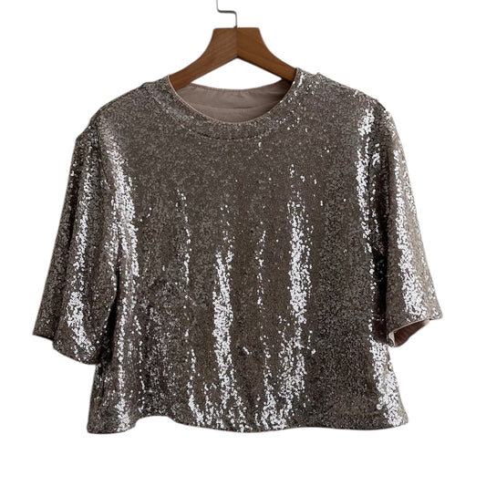 Polo lentejuelas rosado y plateado H&M - Talla S