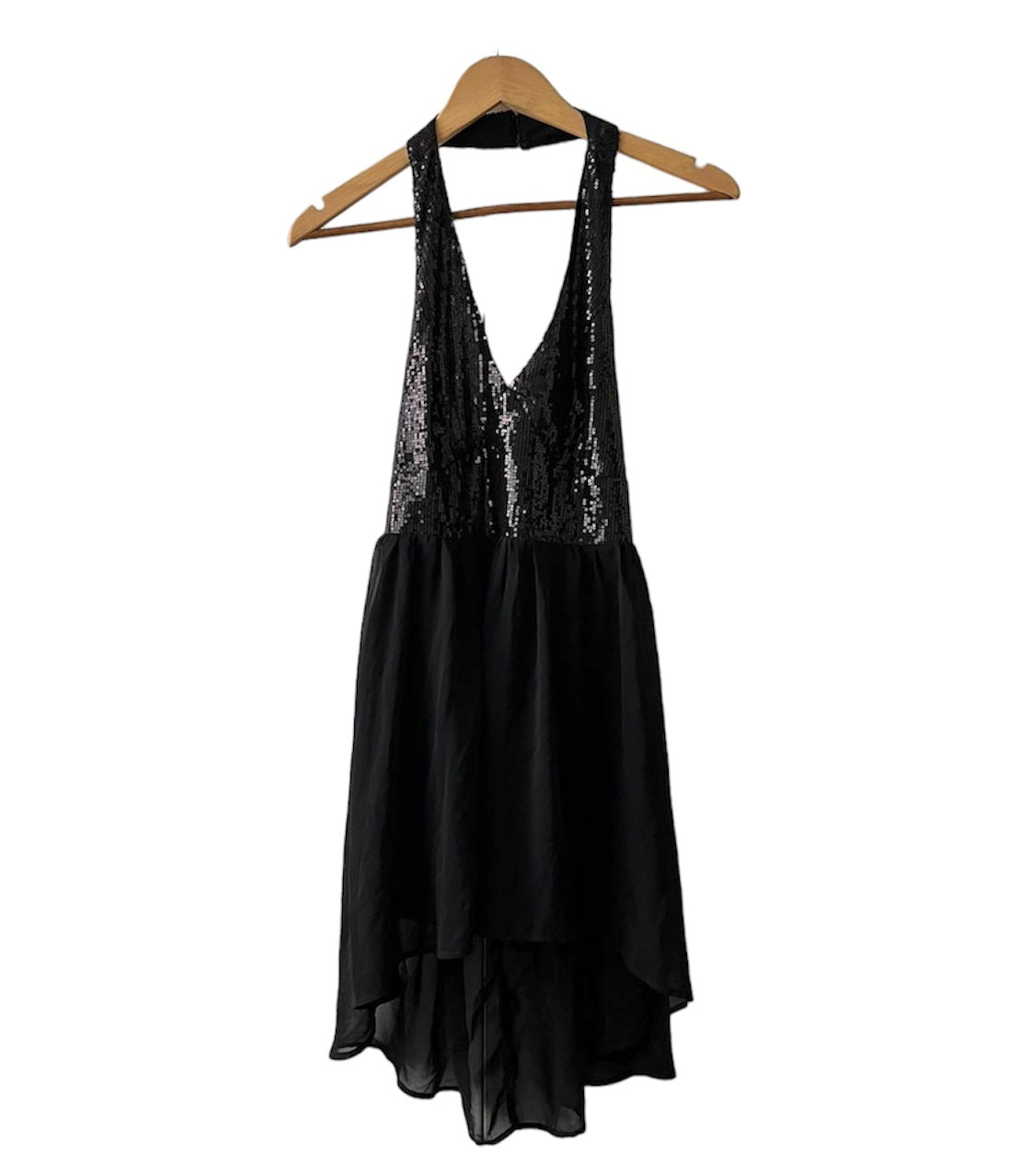 Vestido negro lentejuelas  - Talla M