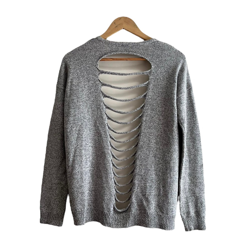 Chompa gris abertura espalda Express - Talla XS