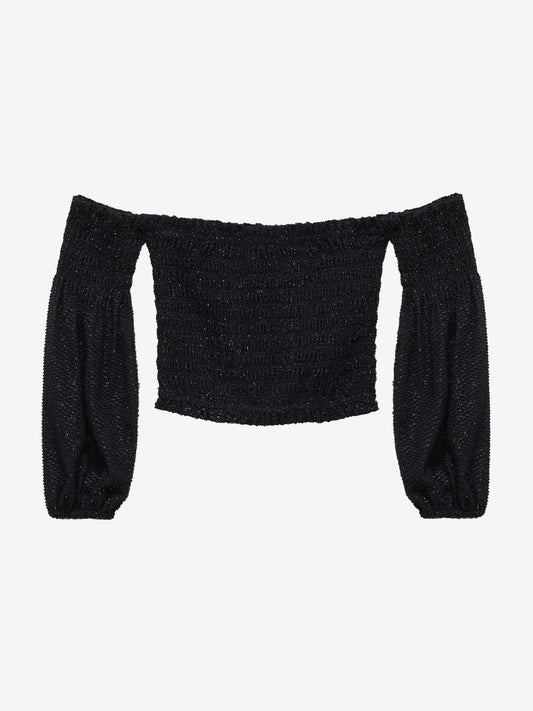 Top negro brillos Mango - Talla XS