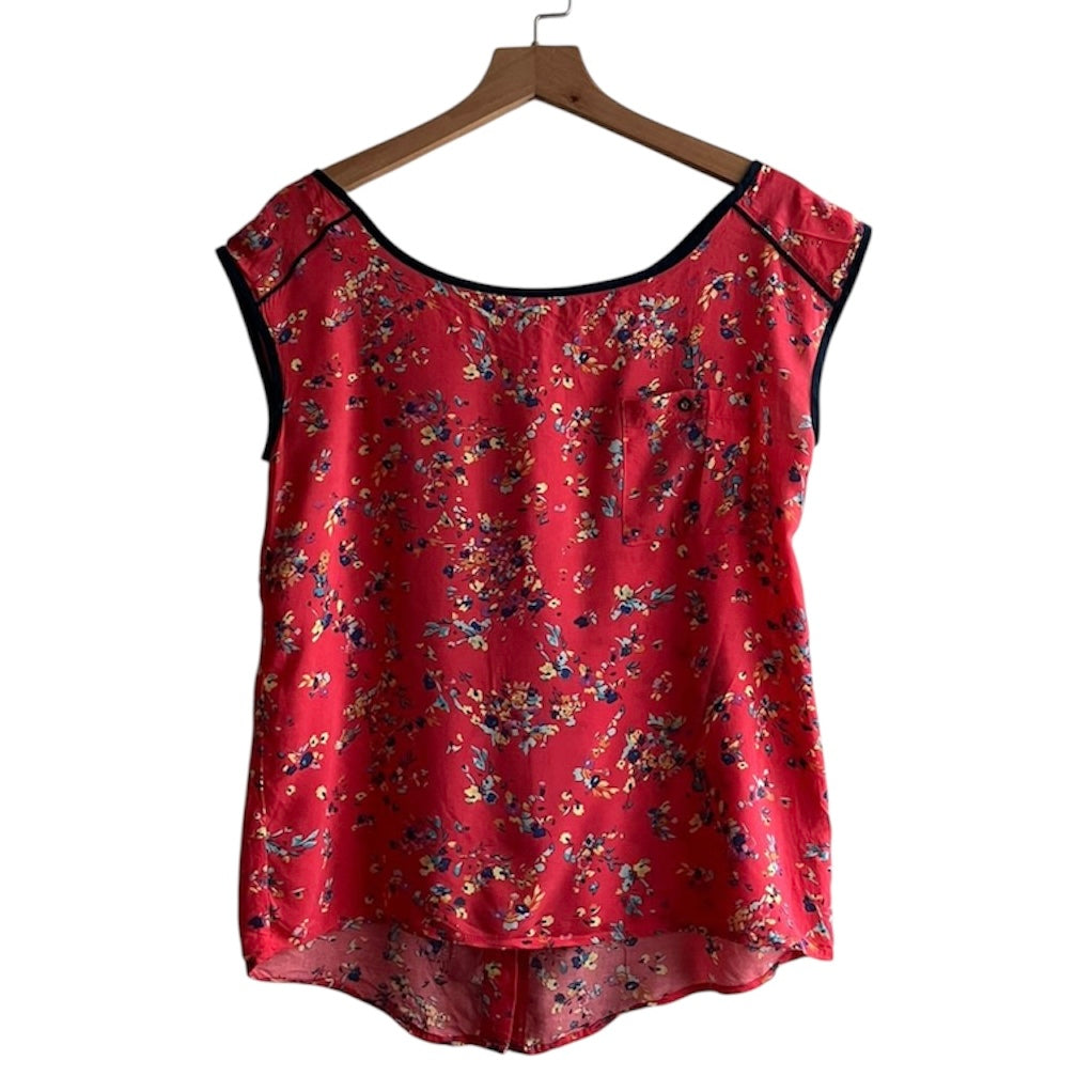 Blusa roja flores - Talla M