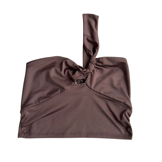 Top marrón asimétrico - Talla S