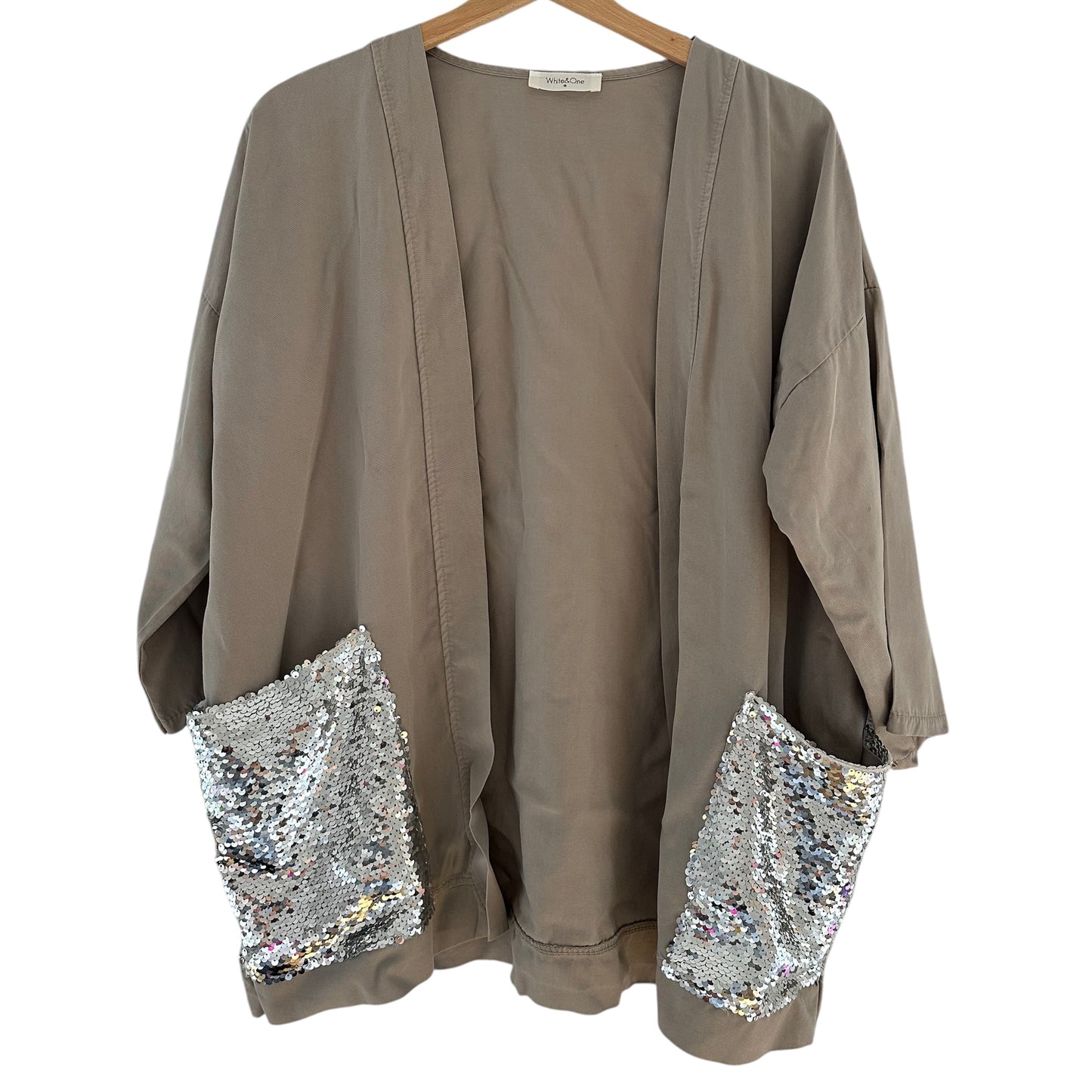 Capa beige con lentejuelas White one - Talla S/M