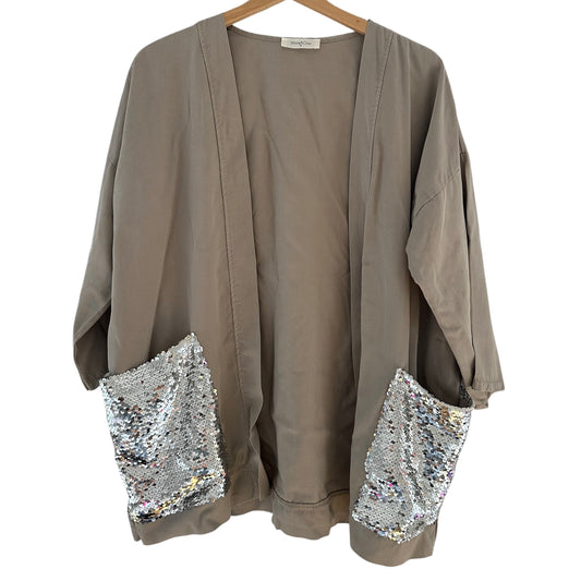 Capa beige con lentejuelas White one - Talla S/M