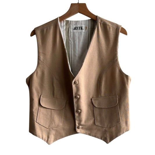 Chaleco beige reversible rayas Attelina - Talla S