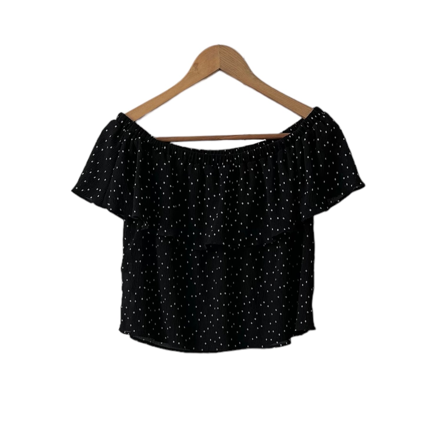 Blusa gasa negra con lunares Topshop - Talla S