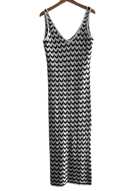 Vestido largo de hilo blanco y negro Lefties - Talla M