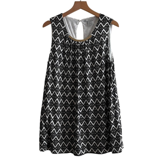 Blusa blanca y negra con aplicación en el cuello H&M - Talla M