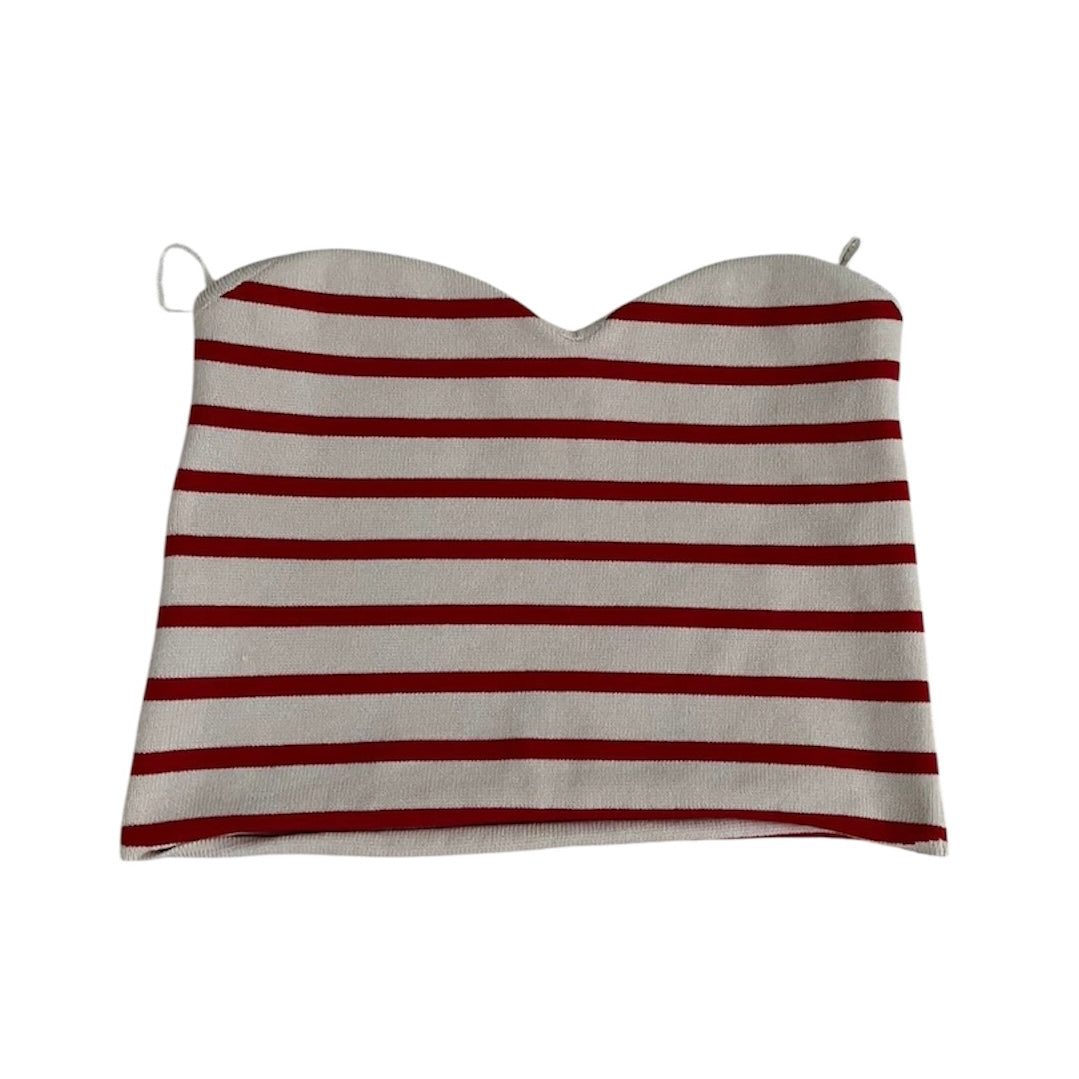 Top rayas beige y rojo Zara - Talla M