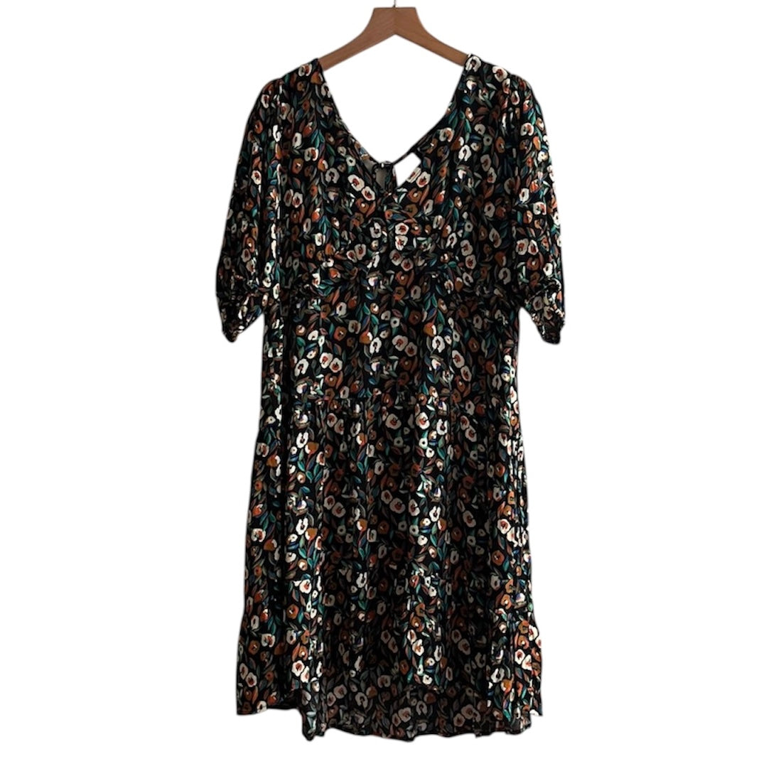 Vestido negro flores Basement - Talla XL