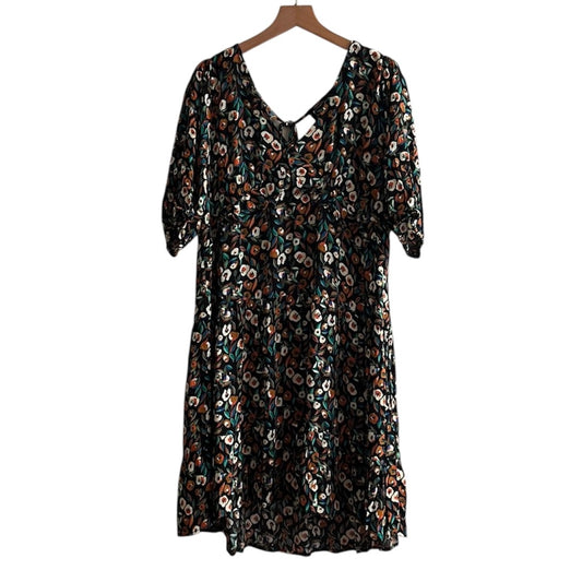 Vestido negro flores Basement - Talla XL