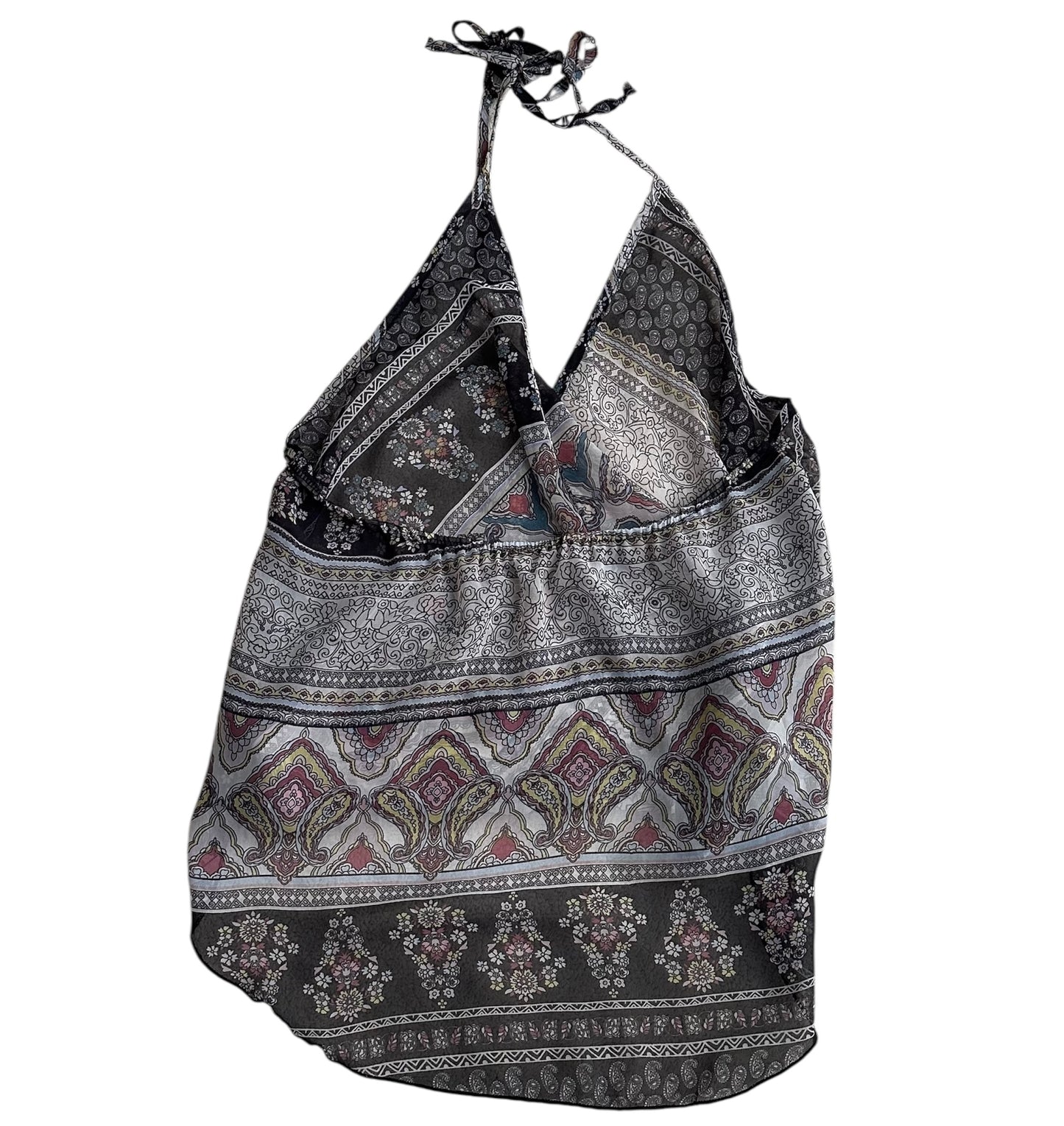 Blusa gasa estampada para amarrar - Talla S