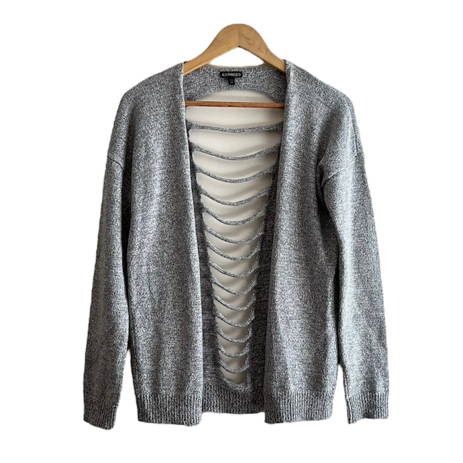 Chompa gris abertura espalda Express - Talla XS