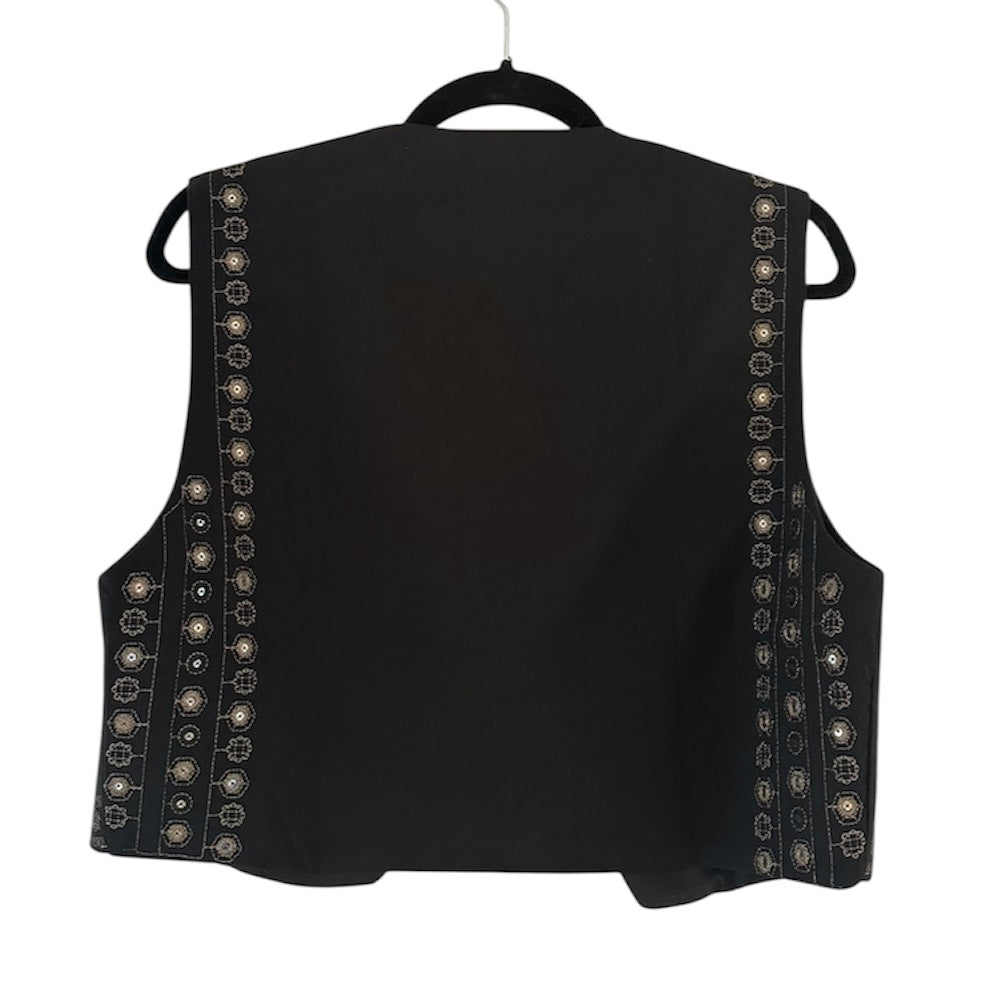 Chaleco negro bordado - Talla M