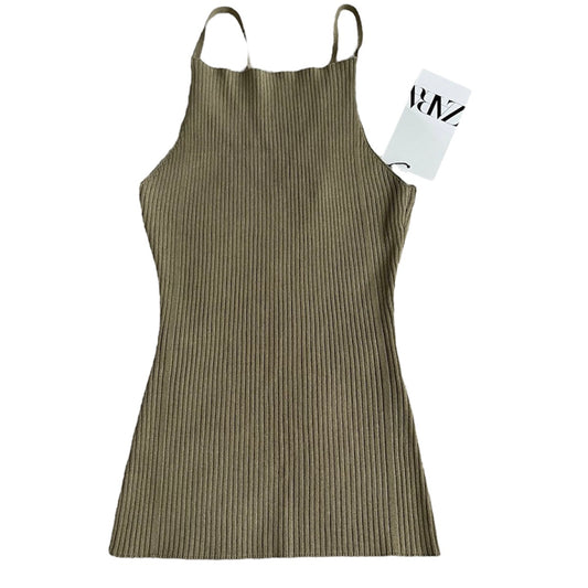 Polo de hilo verde nuevo con etiqueta Zara - Talla S