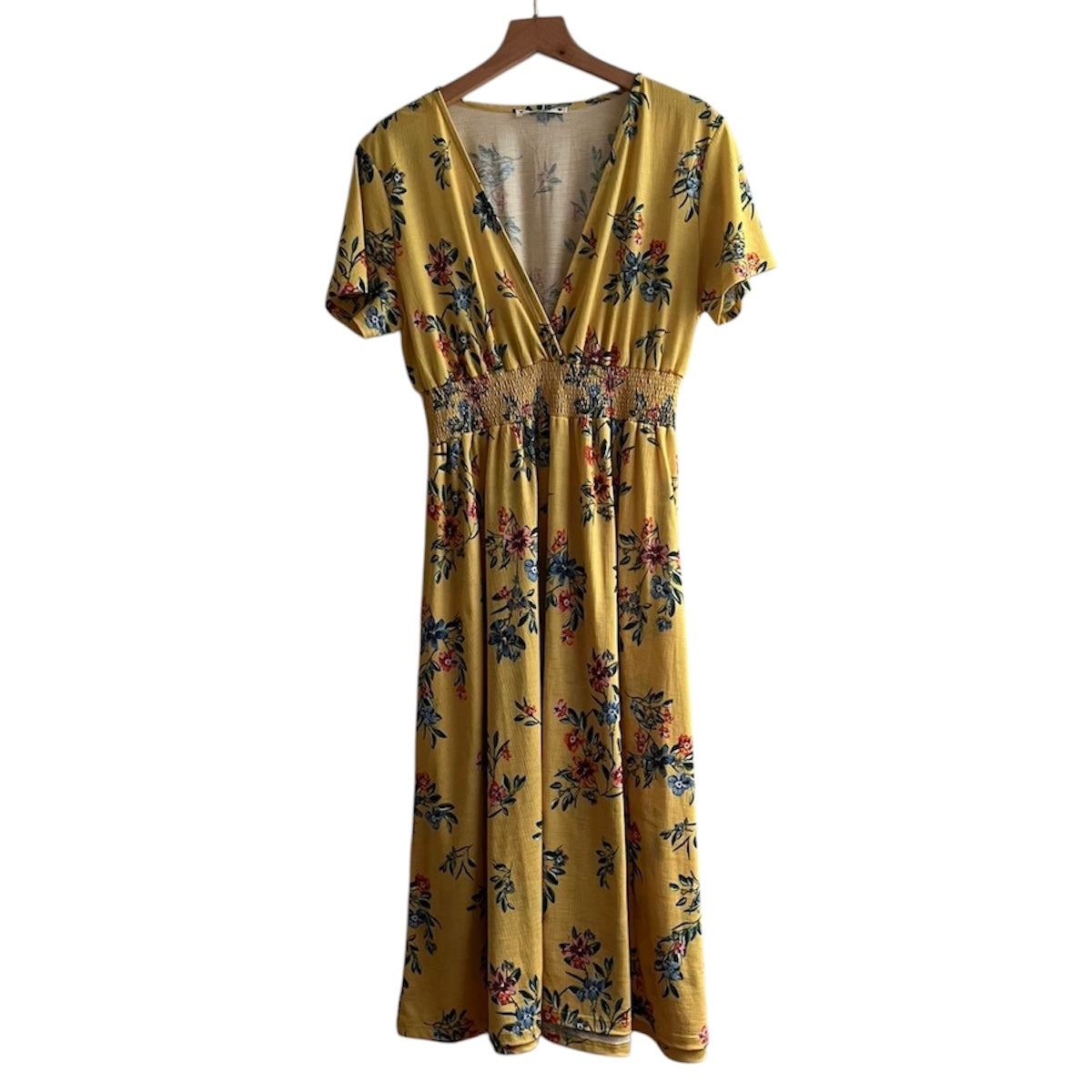 Vestido amarillo con flores Pull & Bear - Talla M