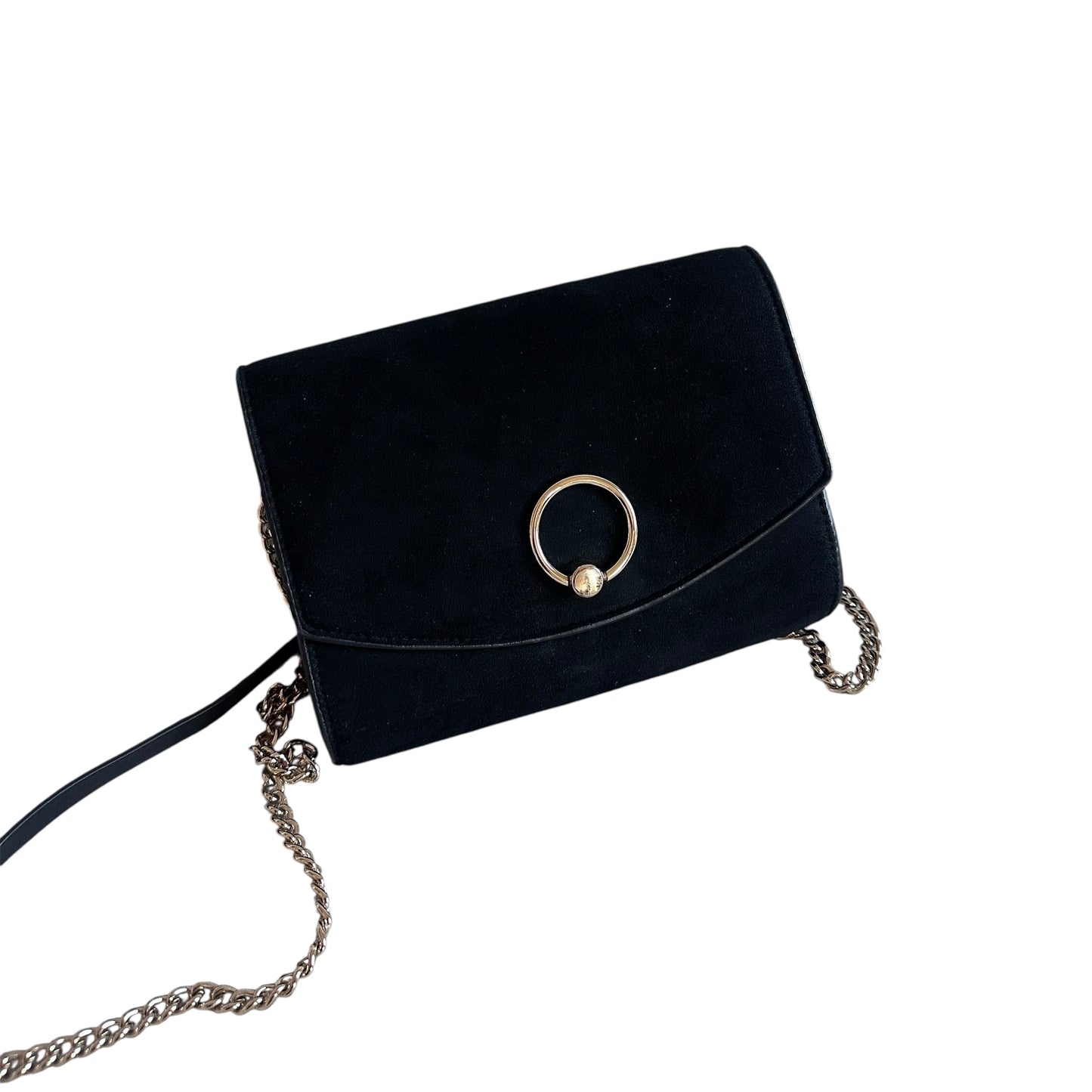 Cartera negra pequeña con asa de cadena H&M