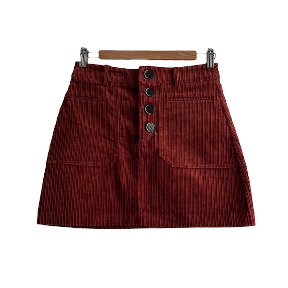 Falda corduroy ladrillo Zara - Talla S