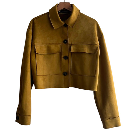 Casaca mostaza corta Zara - Talla S