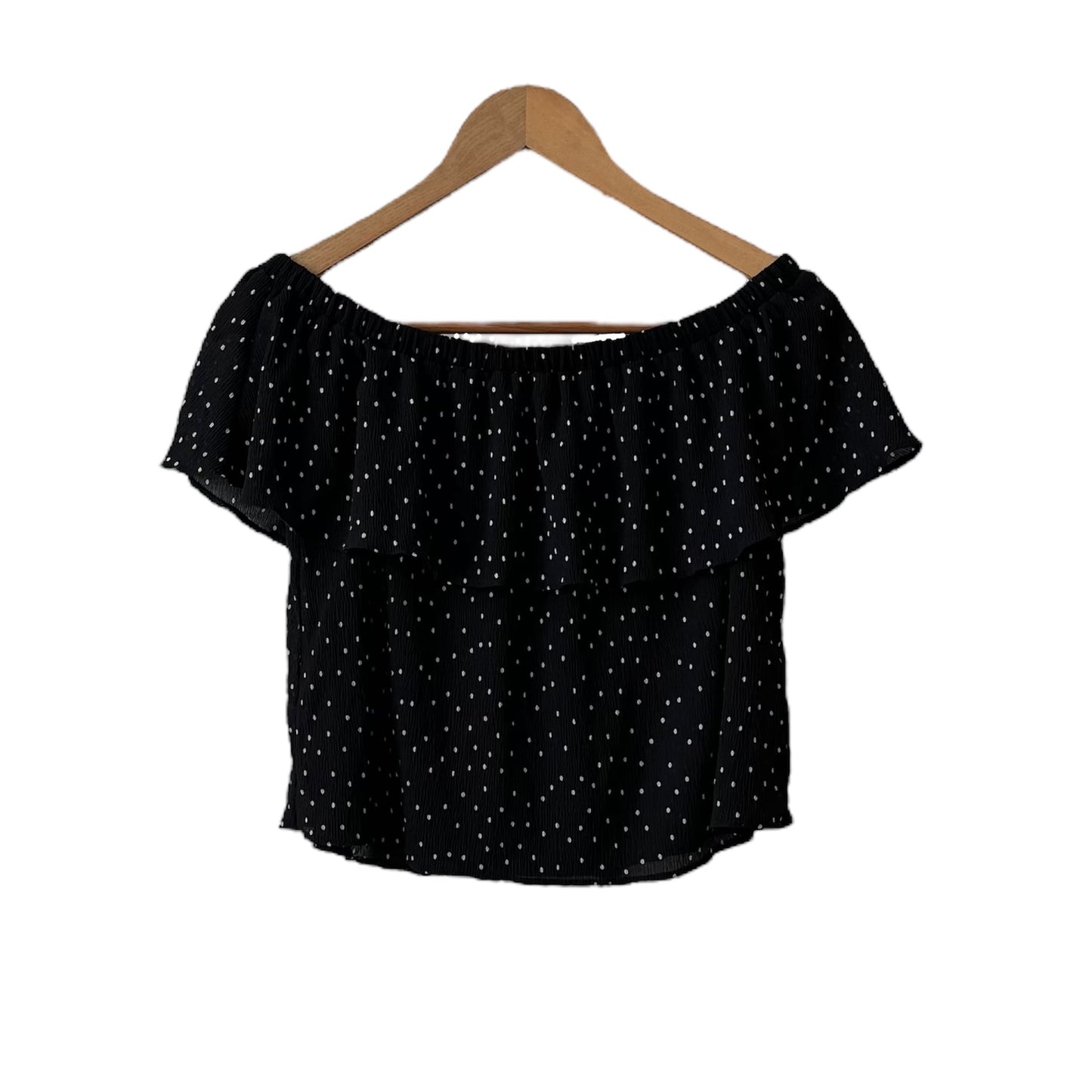 Blusa gasa negra con lunares Topshop - Talla S