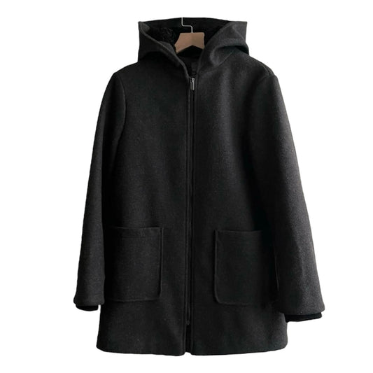 Abrigo de paño plomo con capucha Primark - Talla S