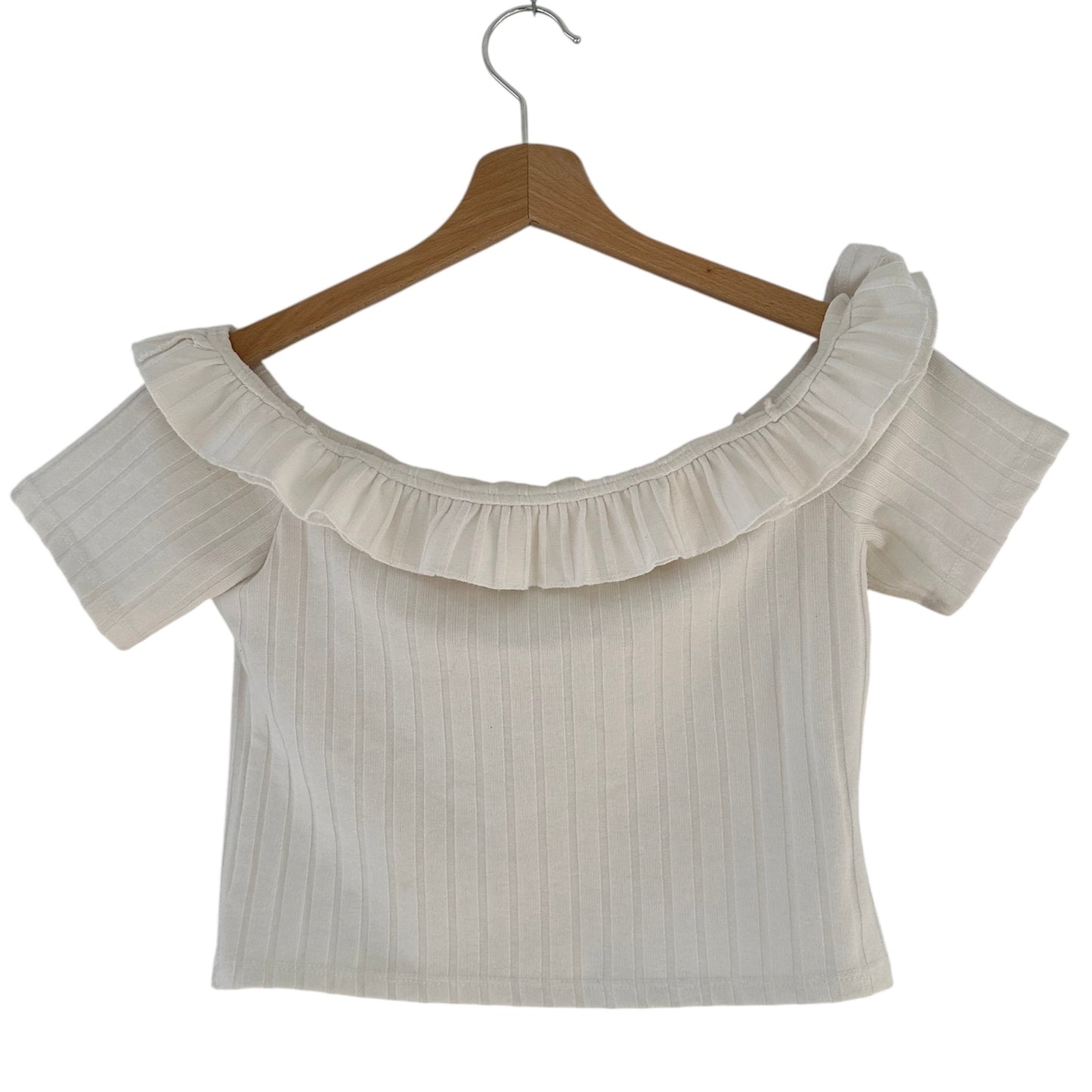 Top manga corta blanco Zara - Talla S