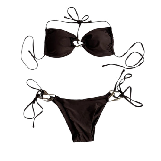 Bikini marrón argollas - Talla M