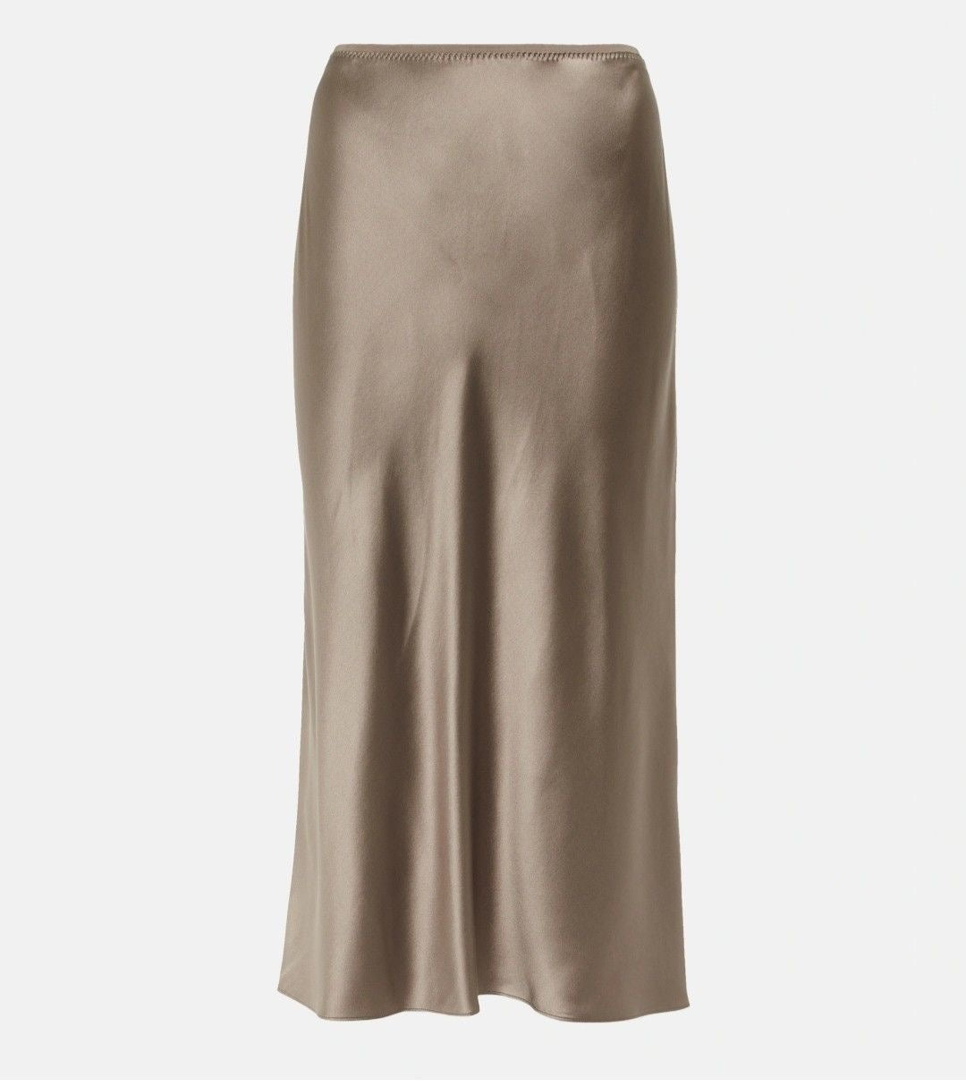 Falda larga satinada verde olivo Zara - Talla S