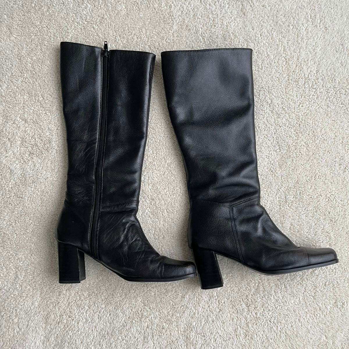 Botas negras de cuero altas - Talla 37