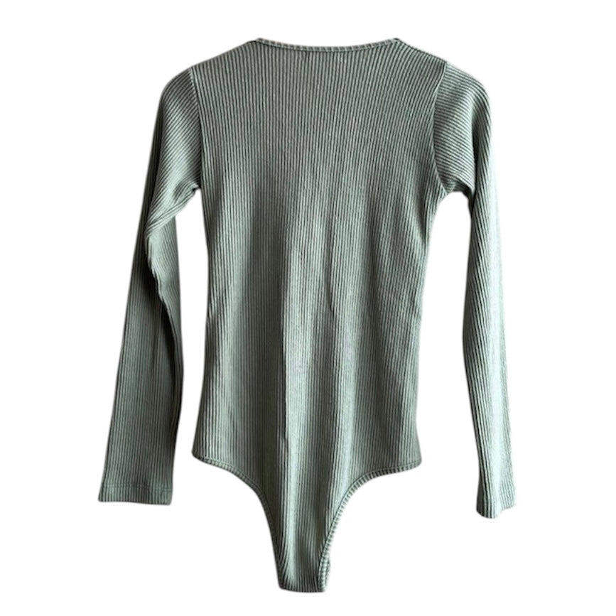 Body manga larga verde agua - Talla S