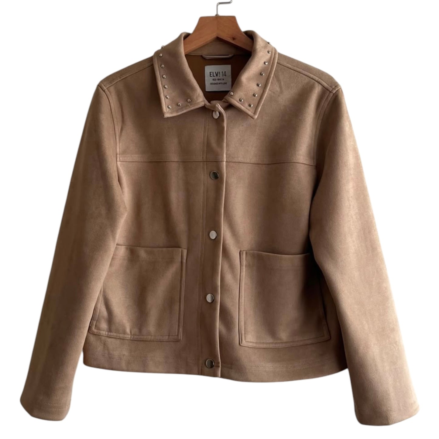 Casaca beige tachas cuello Elv - Talla S